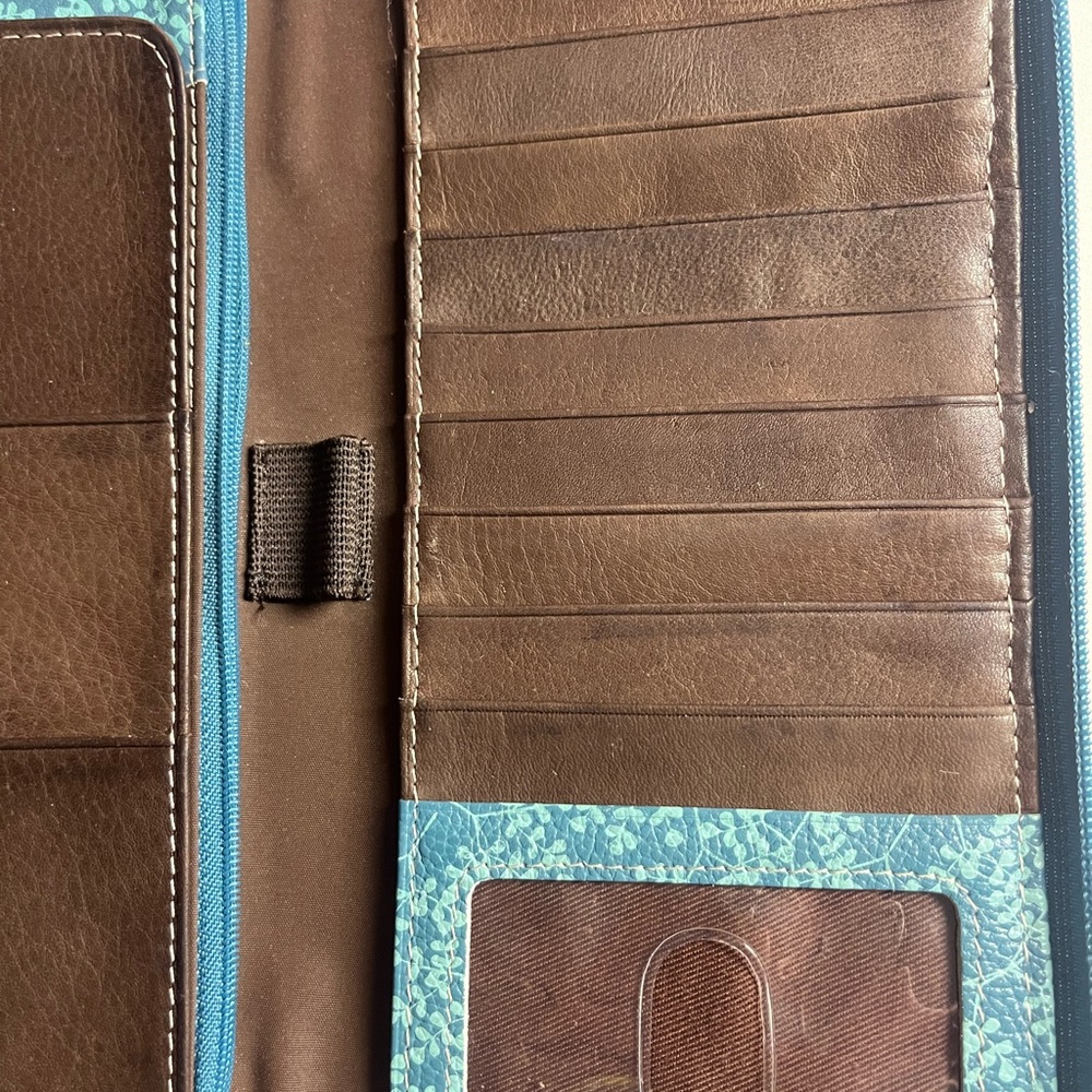 Fossil Leather Patchwork Multicolor Women's Large… - image 5